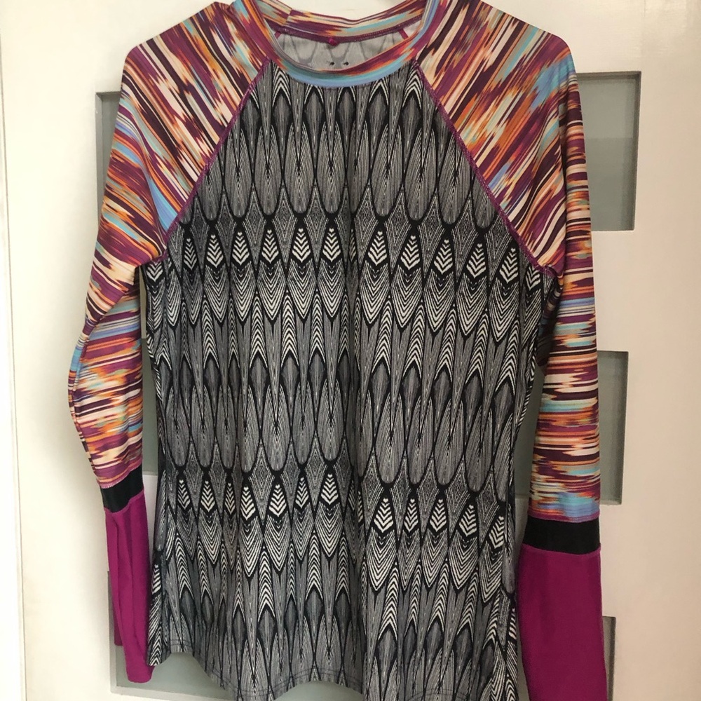 Prana Long Sleeve Raglan Top - Black, Purple, Turquoise, Orange